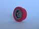 Rubber rolls series "RS" with circlips, cover 65° Shore A red