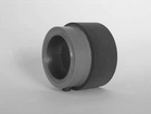 Feed roller with PU88D/graphite adjusting bush, type >ST< with lateral fixing bolt and plane tread from PURGUM60A/black, 60° Shore A